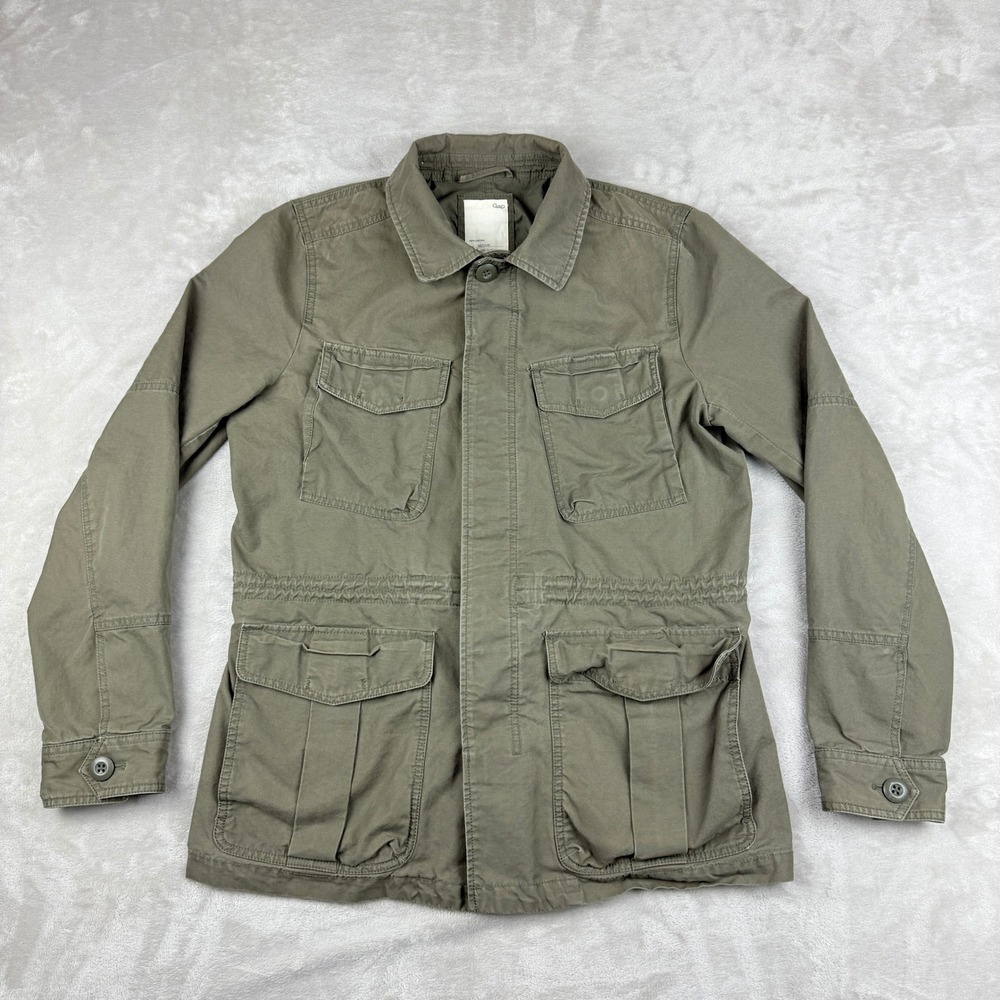 GAP Jacket Men Medium Olive Green Fall Fatigue Ca… - image 2